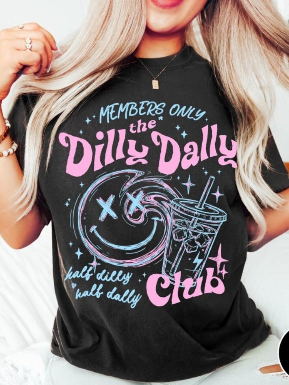 Dilly Dally Club Retro Graphic Tee, Funny Sarcastic Members Shirt